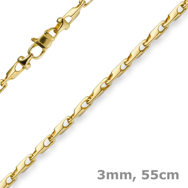 3mm Alainkette aus 585 Gold 55cm