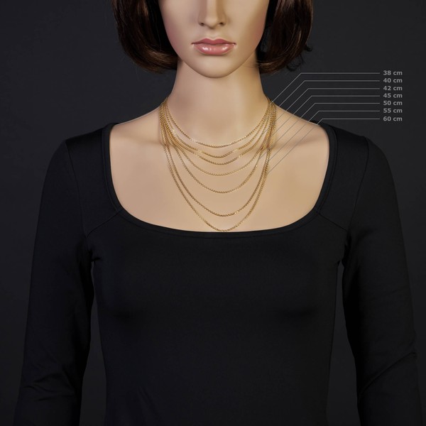 1,5mm Ankerkette aus 585 Gelbgold 50cm