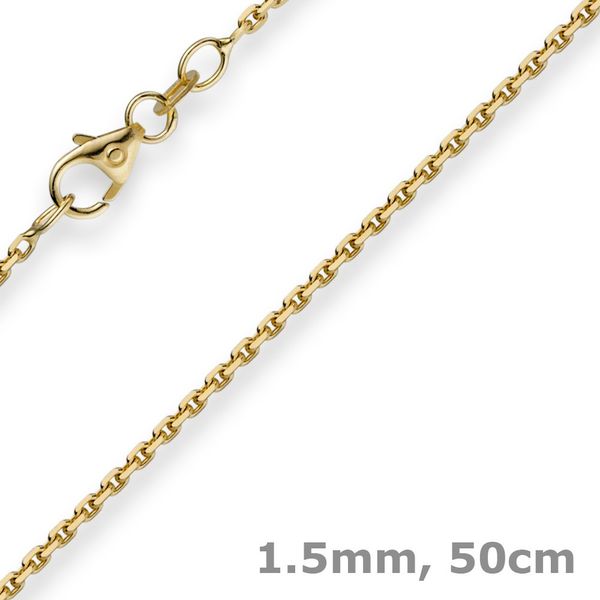 1,5mm Ankerkette aus 585 Gelbgold 50cm