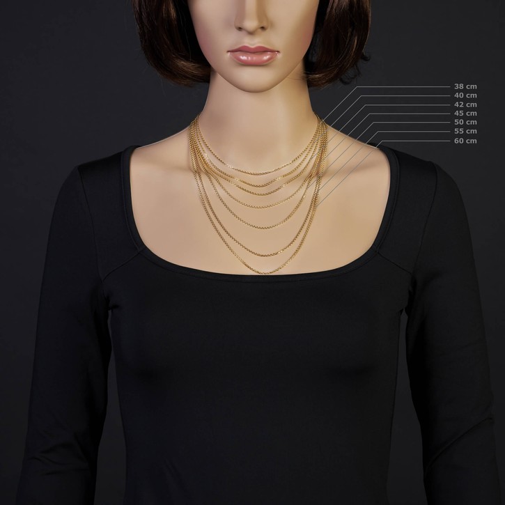 1,5mm Ankerkette aus 585 Gelbgold 40cm