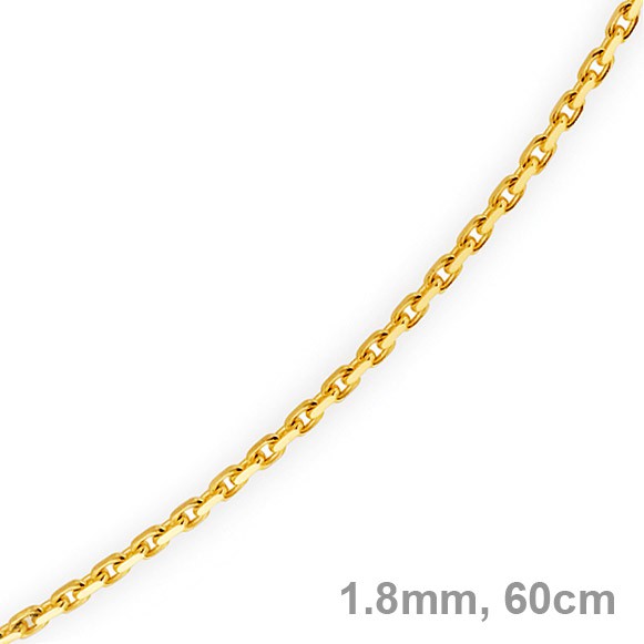 1,8mm Ankerkette aus 585 Gelbgold 60cm