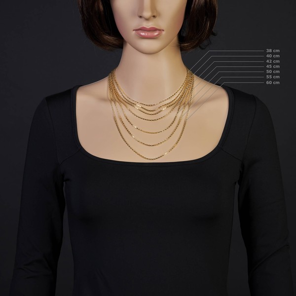 1,8mm Ankerkette aus 585 Gelbgold 55cm