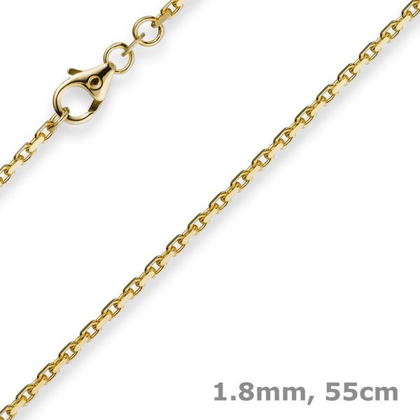 1,8mm Ankerkette aus 585 Gelbgold 55cm