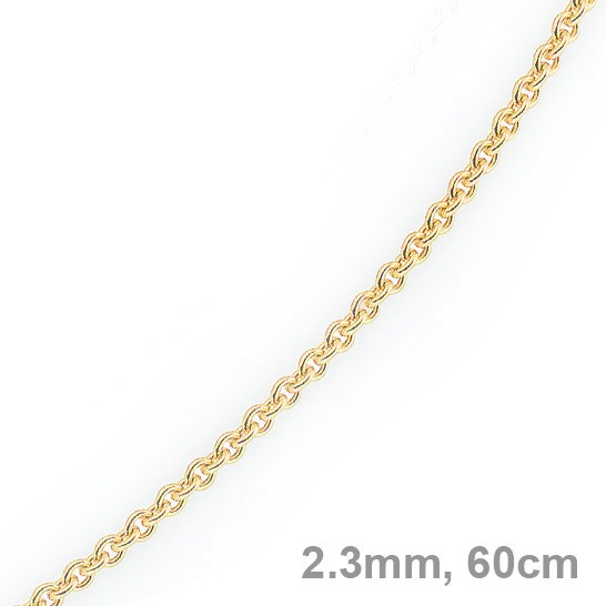 2,3mm Rundankerkette aus 585 Gelbgold 60cm