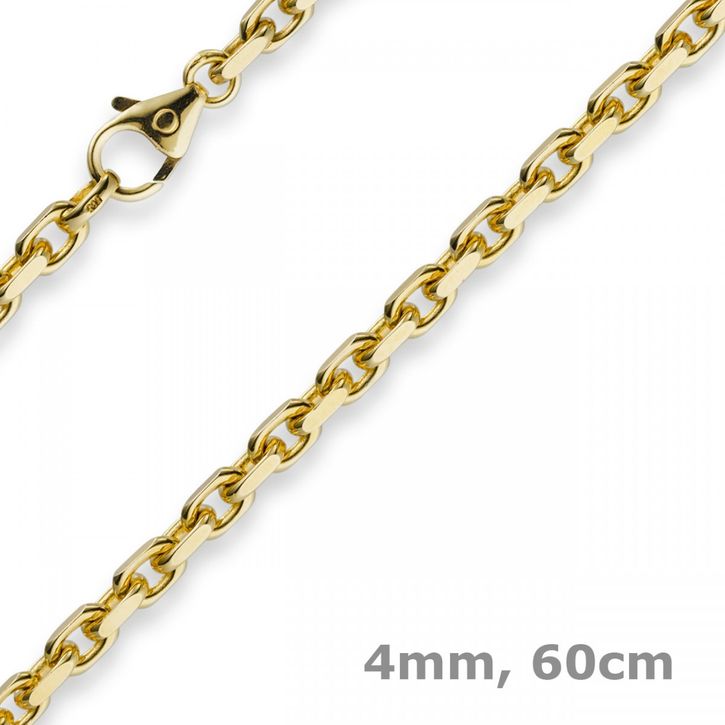 4mm Ankerkette aus 585 Gelbgold 60cm