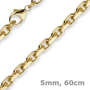 5mm Kette Collier Ankerkette aus 585 Gold Gelbgold 60cm Herren Goldkette