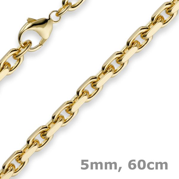 5mm Ankerkette aus 585 Gelbgold 60cm