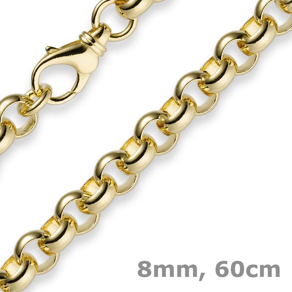 8mm Erbskette 585 Gelbgold 60cm