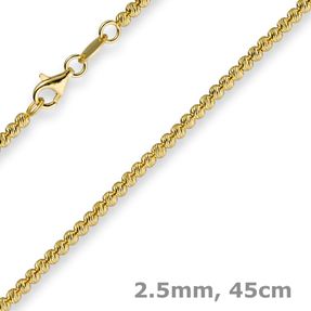 2,5mm Kette Collier Kügelchenkette Kugelkette 585 Gold Gelbgold 45cm