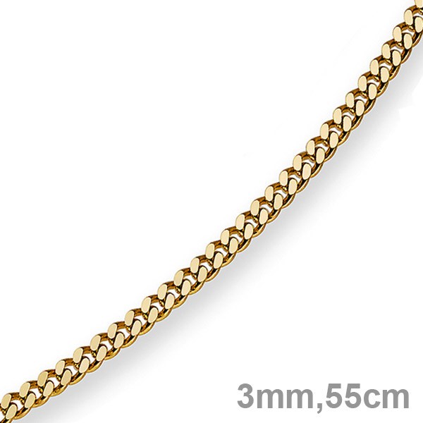 3mm Panzerkette 585 Gelbgold 55cm