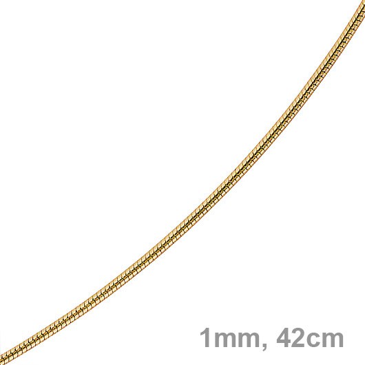 1mm Schlangenkette 585 Gelbgold 42cm