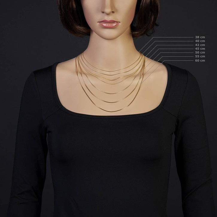 1mm Schlangenkette 585 Gelbgold 38cm