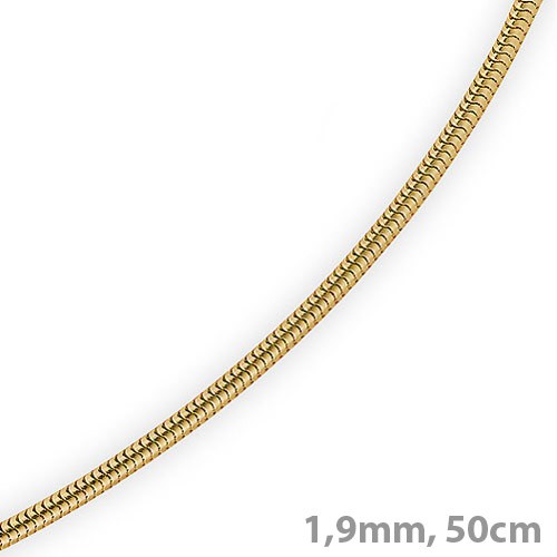 1,9mm Schlangenkette 585 Gelbgold 50cm