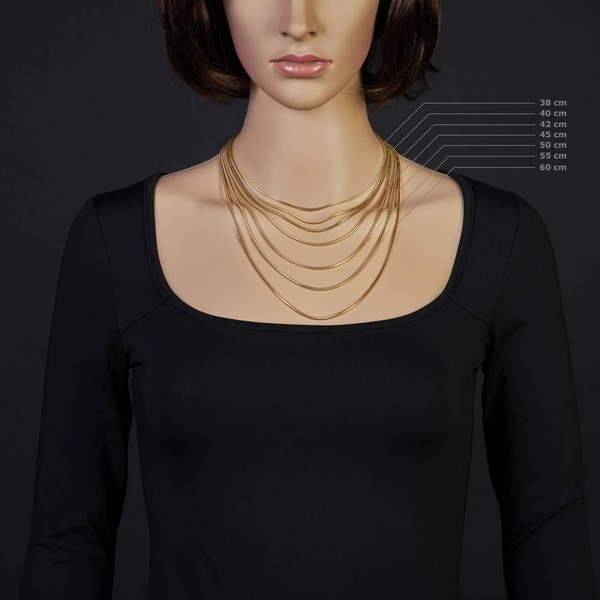 1,9mm Schlangenkette 585 Gelbgold 38cm