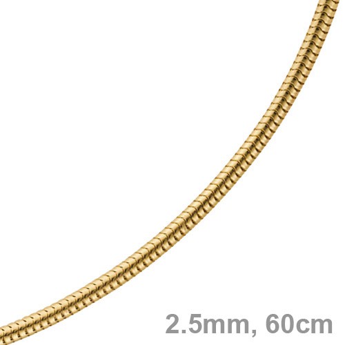 2,5mm Schlangenkette 585 Gelbgold 60cm