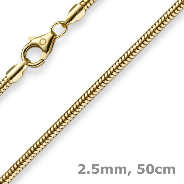 2,5mm Schlangenkette 585 Gelbgold 50cm