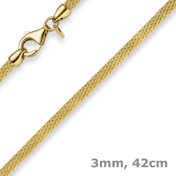 3mm Strickcollier 585 Gelbgold 42cm