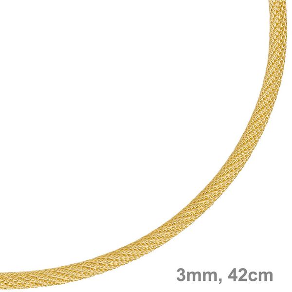 3mm Strickcollier 585 Gelbgold 42cm