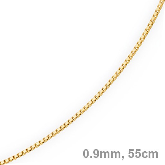 0,9mm Venezianerkette 585 Gelbgold 55cm