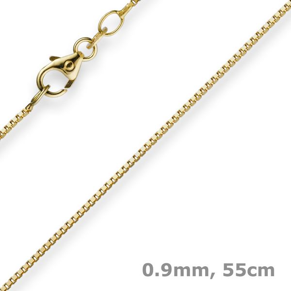 0,9mm Venezianerkette 585 Gelbgold 55cm