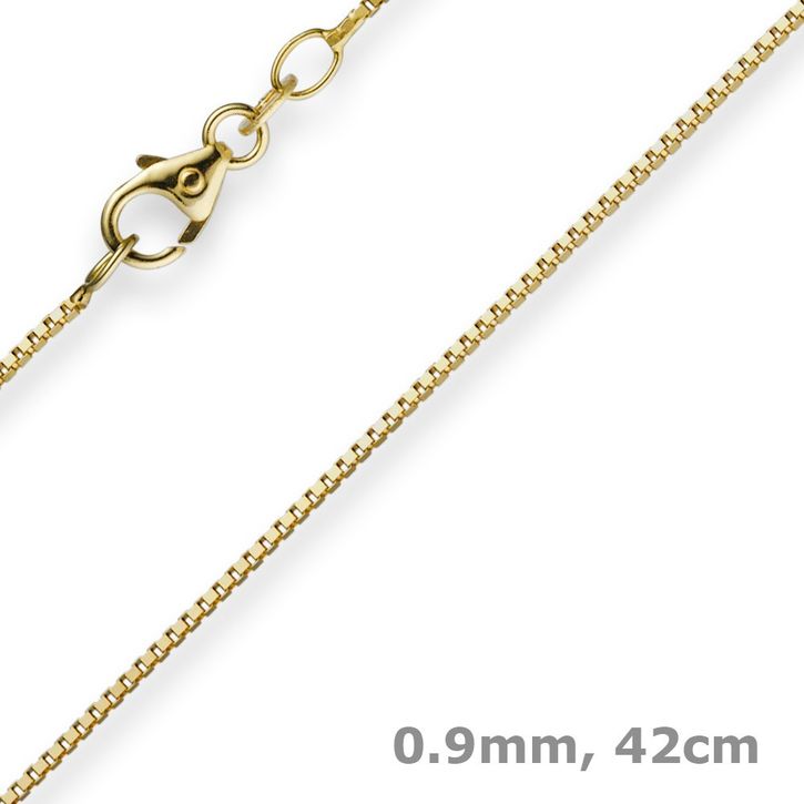 0,9mm Venezianerkette 585 Gelbgold 42cm