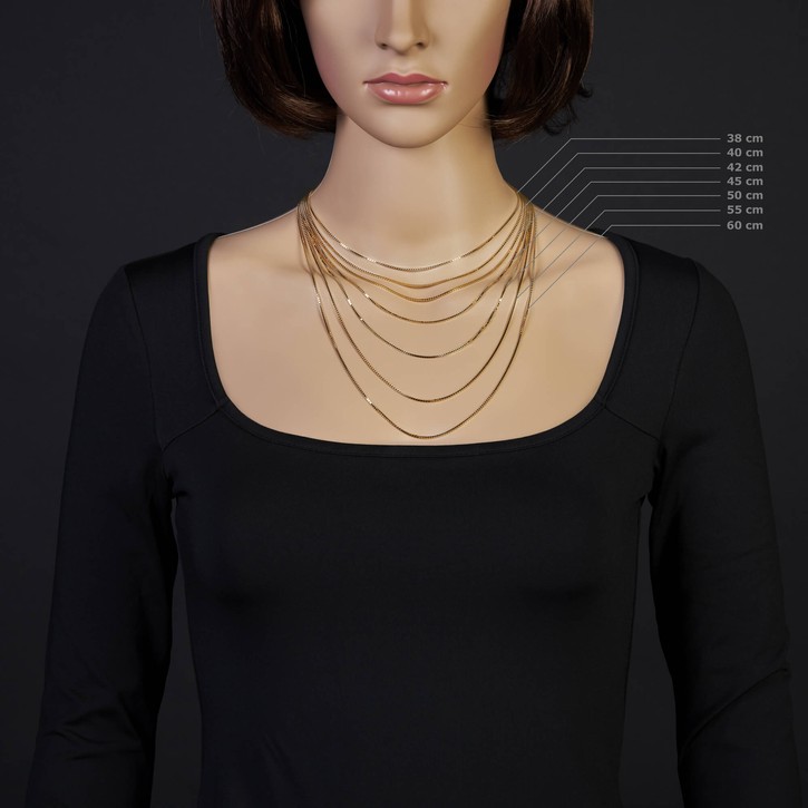 1,1mm Venezianerkette 585 Gelbgold 55cm