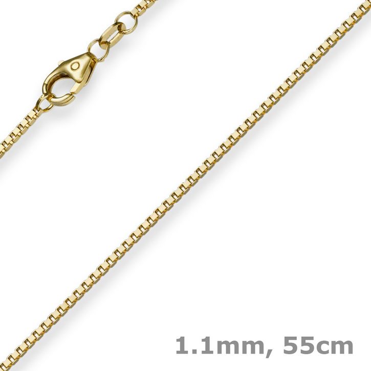 1,1mm Venezianerkette 585 Gelbgold 55cm