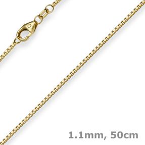 1,1mm Venezianerkette Kette Collier aus 585 Gold Gelbgold 50cm Unisex