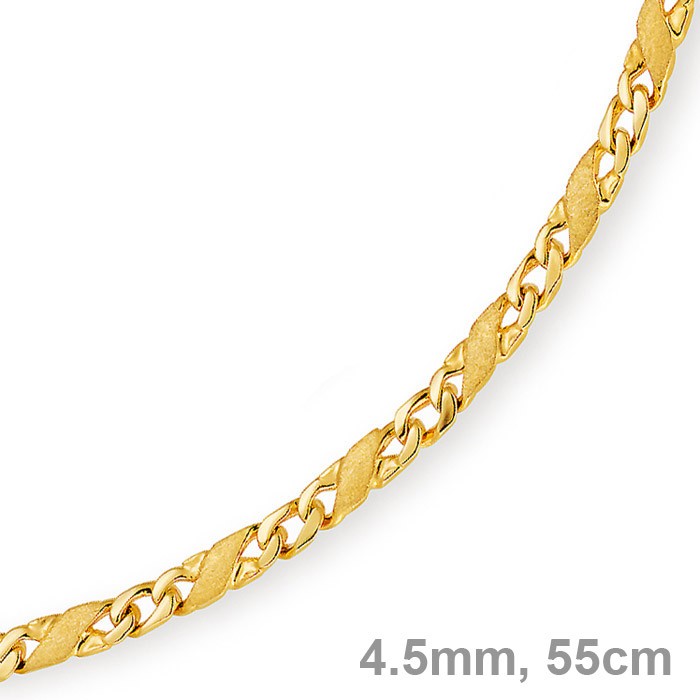 4,5mm Rockwellkette matt 585 Gold 55cm