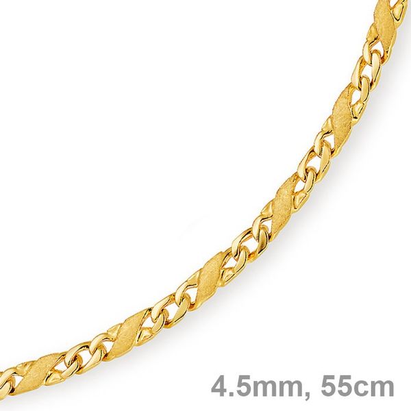 4,5mm Rockwellkette matt 585 Gold 55cm