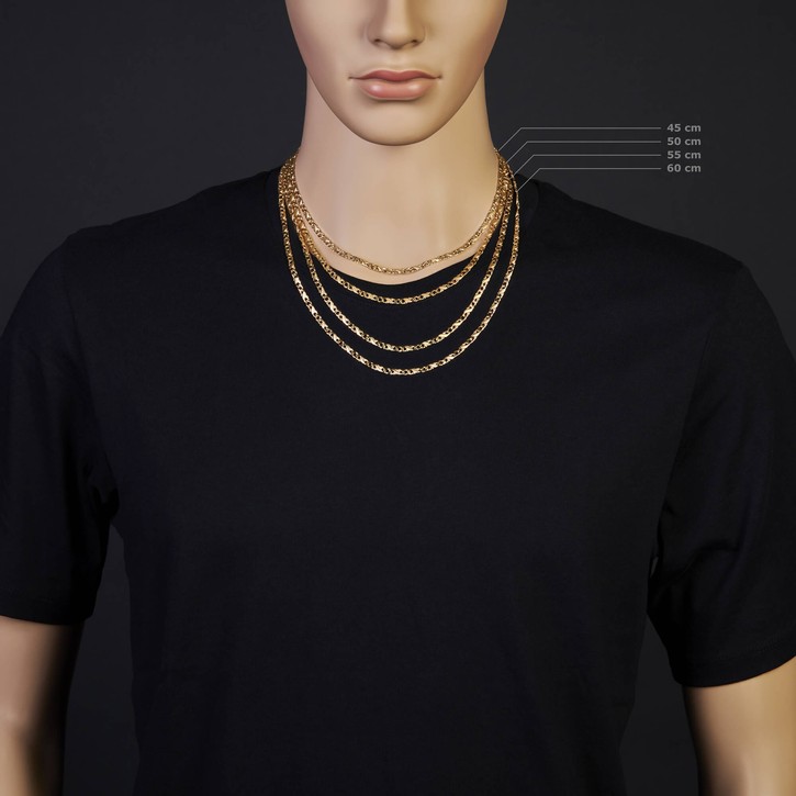 3.5mm Rockwellkette matt 585 Gold 45cm