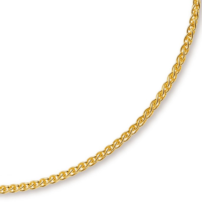 4mm Zopfkette 585 Gelbgold 50cm