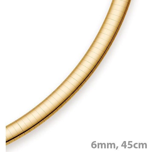 6mm Halsreif 585 Gelbgold 45cm