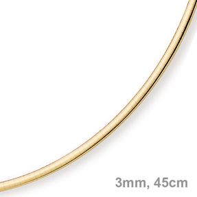 3mm Halsreif Collier Omegareif Omegakette 585 Gold Gelbgold Goldkette 45cm Damen