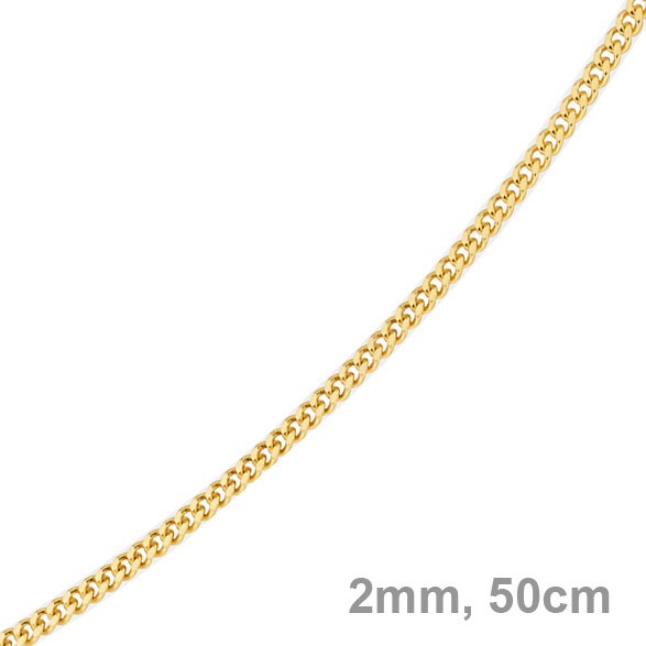 2mm Panzerkette 750 Gelbgold 50cm