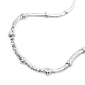 1mm Kette Collier Schlangenkette Halsschmuck, symmetrisch Silber 925, 38cm