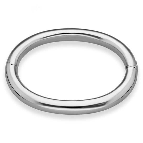 Armreif aus 585 Weißgold 8mm breit schlicht