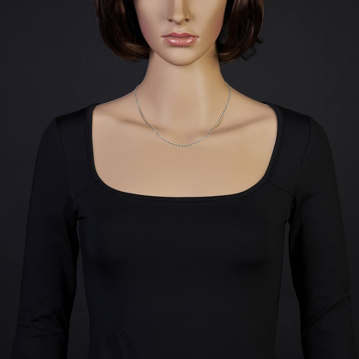 1.8mm Ankerkette aus 585 Weißgold 45cm