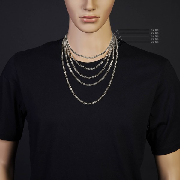 4mm Panzerkette 585 Weißgold 45cm