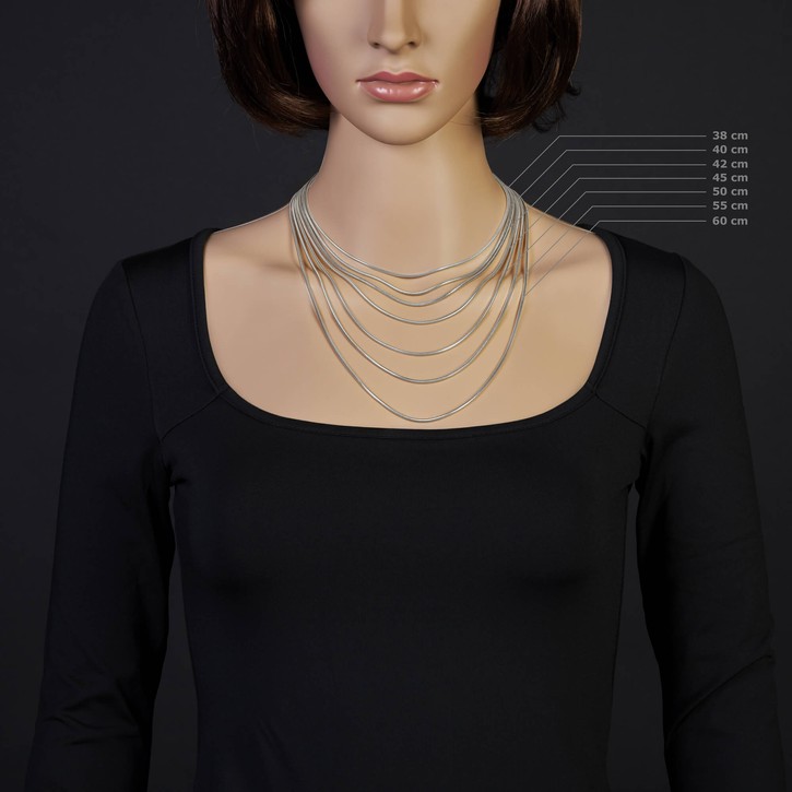 1.9mm Schlangenkette 585 Weißgold 40cm