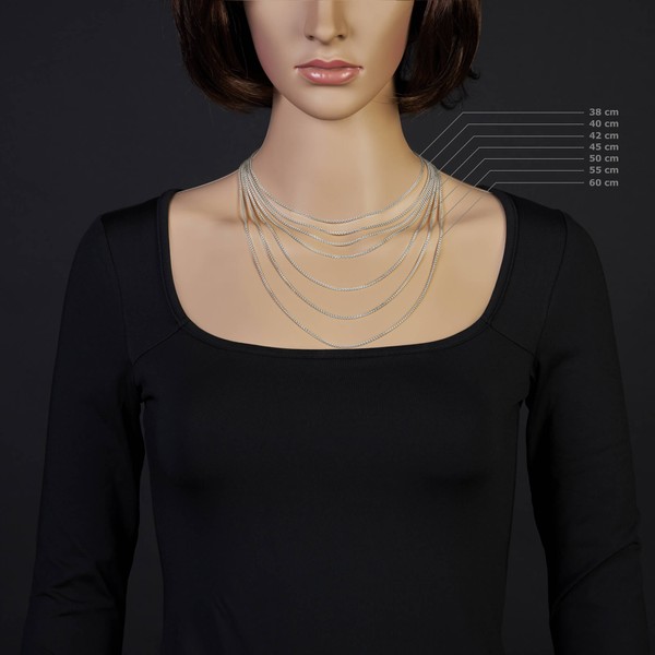 1.5mm Zopfkette 585 Weißgold 50cm