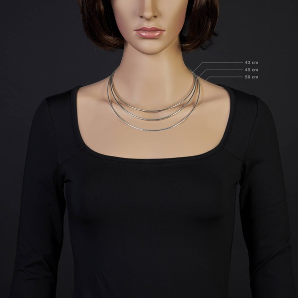 1.6mm Halsreif 585 Weißgold 42cm