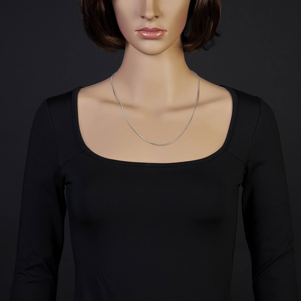 1.9mm Schlangenkette 750 Weißgold 55cm