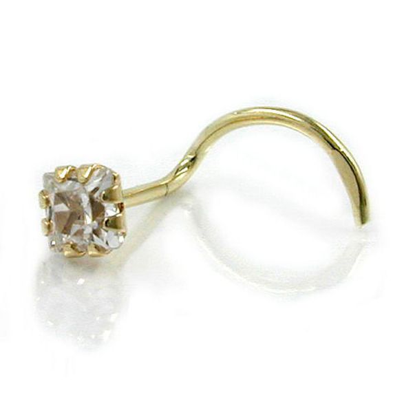 Piercing Zirkonia Quadrat 585 Gelbgold