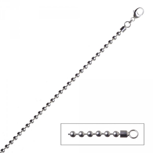 3mm Kugelkette aus 925 Silber 90cm