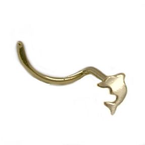 Nasenstecker, kleiner Delfin 585 Gold Gelbgold