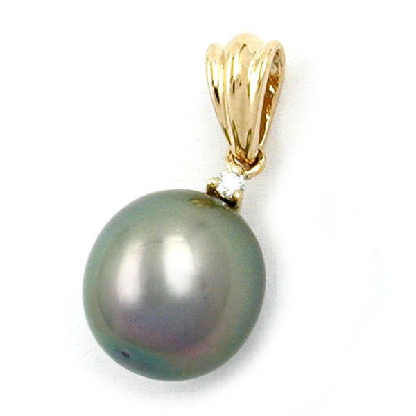 Anhänger Tahiti-Perle grau 585 Gelbgold