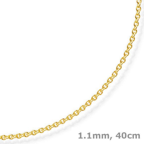 1,1mm Rund-Ankerkette 585 Gelbgold 40cm