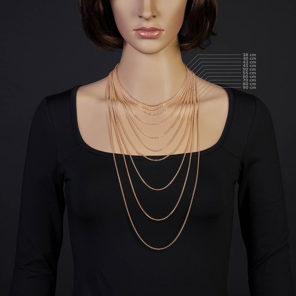 2.3mm Rund-Ankerkette 585 Rotgold 38cm