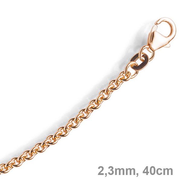 2,3mm Rund-Ankerkette 585 Rotgold 40cm